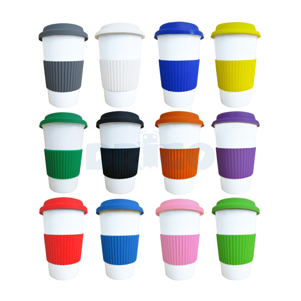 Mug Cerámico 400ml con Accesorios de Silicona