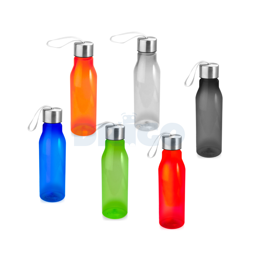 Tomatodo de Plástico PC 620ml Traslúcido con Tapa Metálica