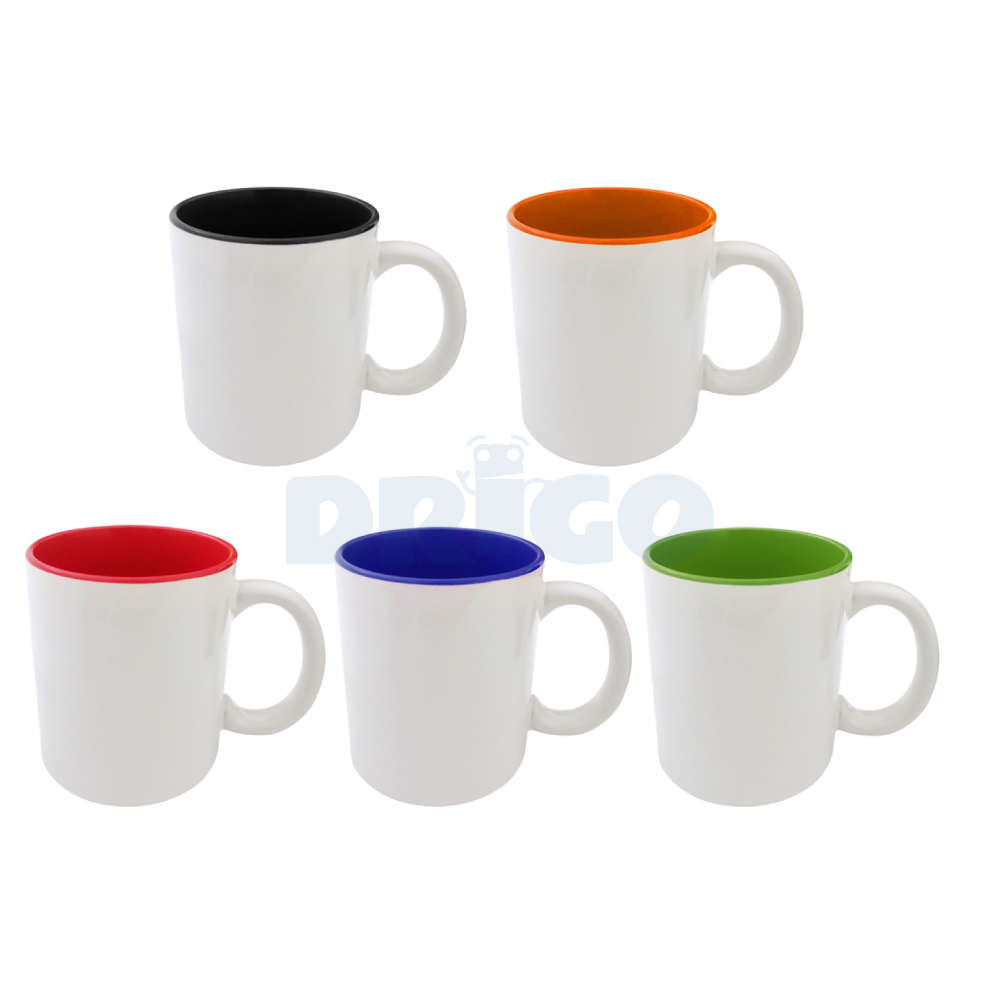 Taza Blanca con Interior de Colores para Sublimación 11oz