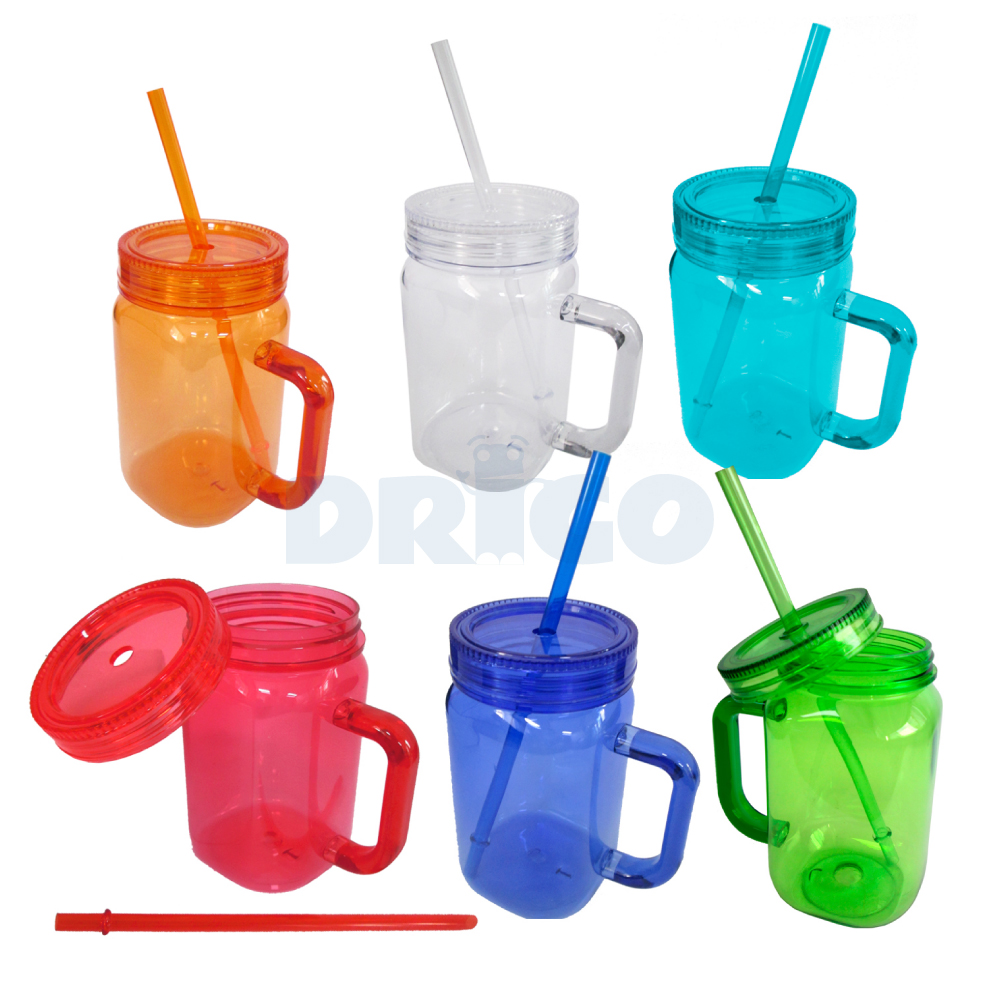 Jarro Plástico Translúcido 500ml con Sorbete