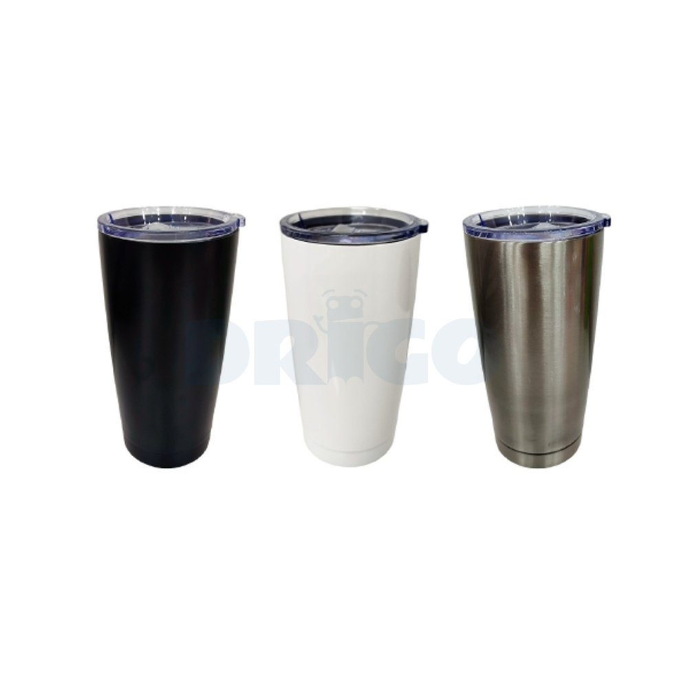 Mug de Acero Inoxidable 450ml con Tapa Plástica