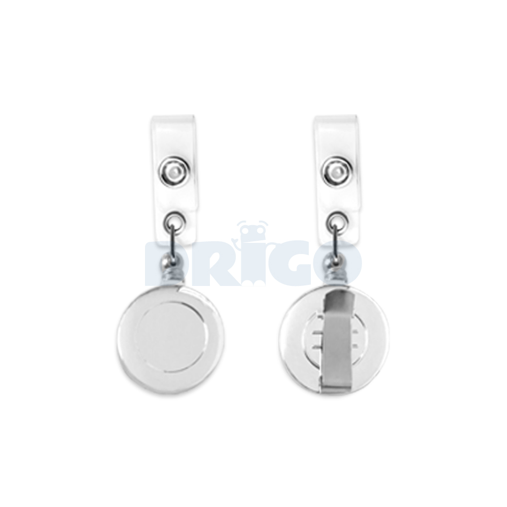 Porta Gafete Redondo ID Holder Plateado
