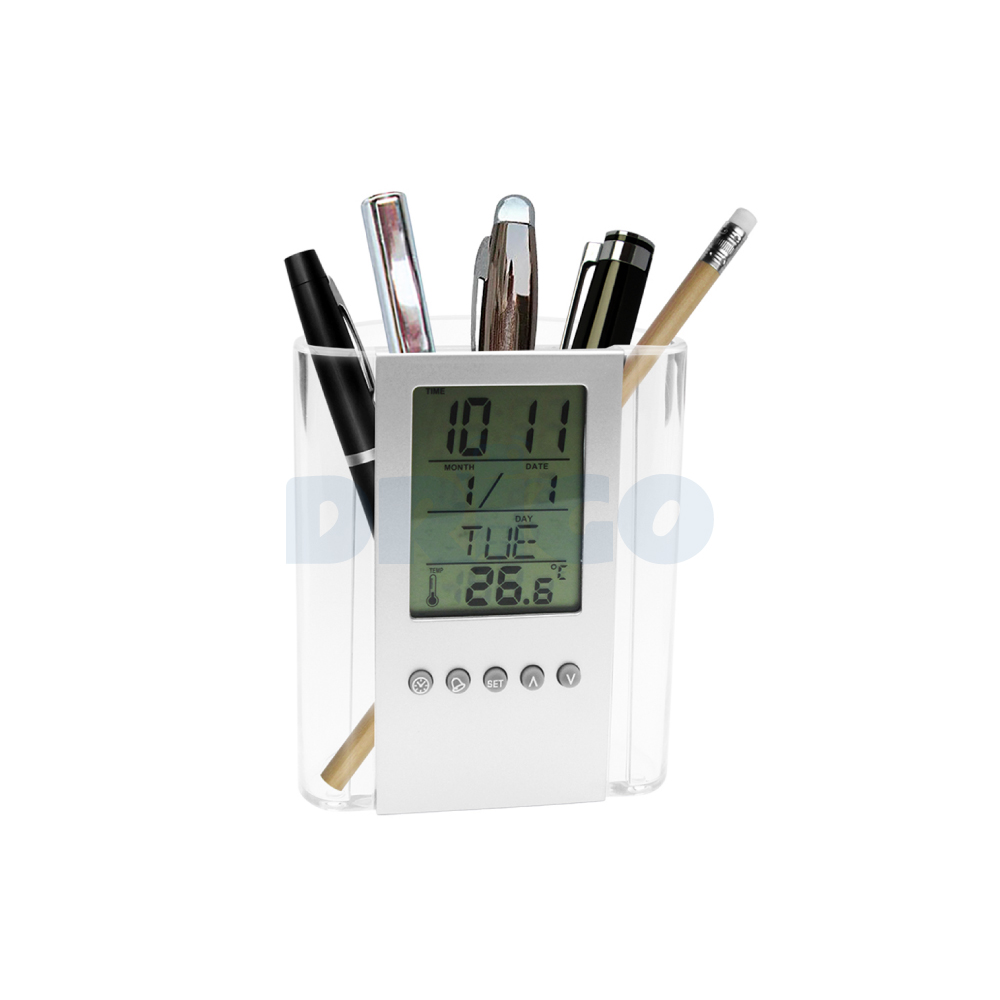 Portalapicero Transparente con Reloj Frontal